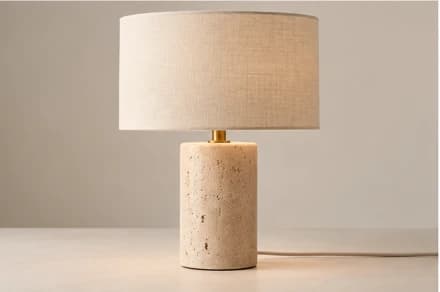 Linen-shade lamp