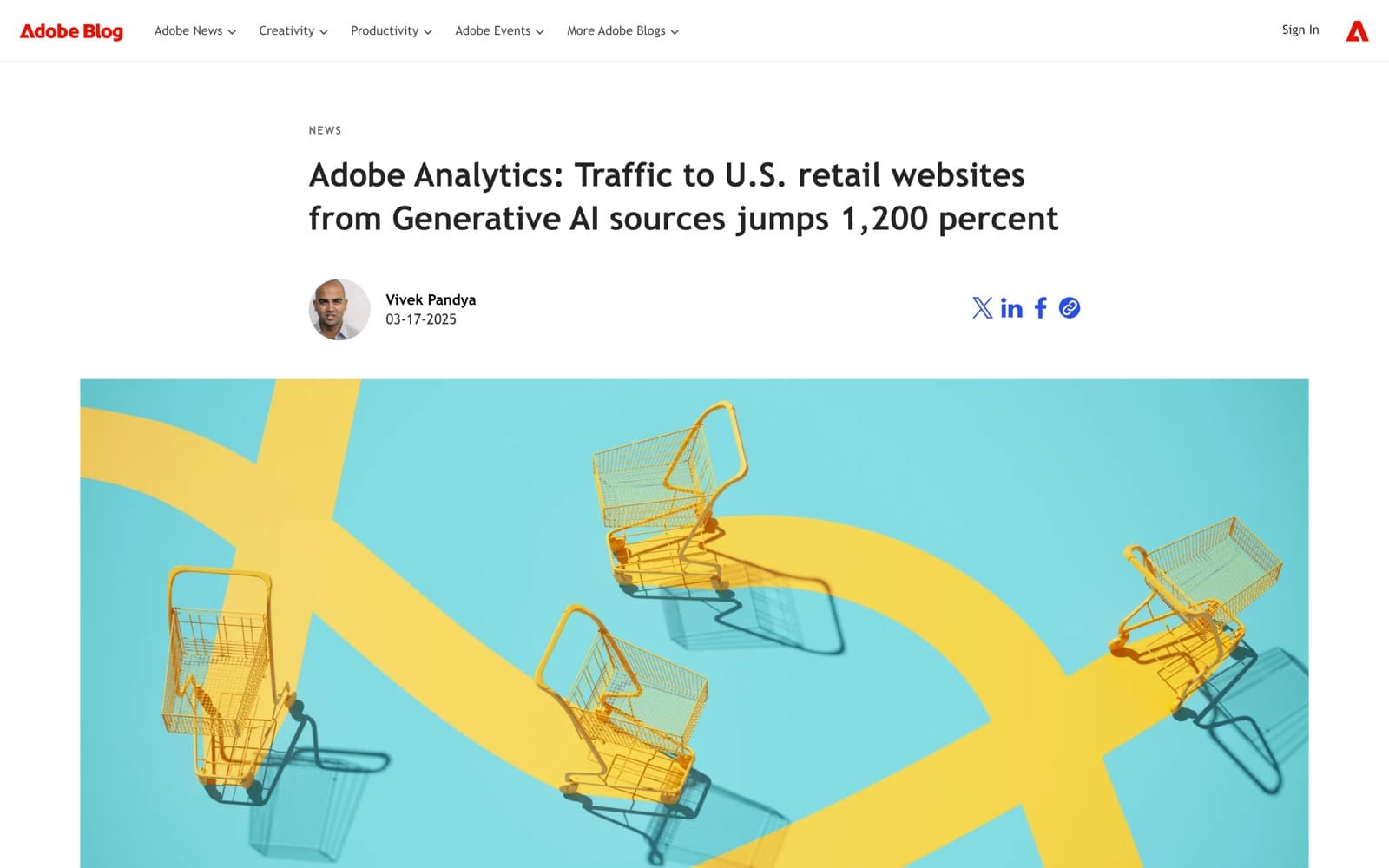 Adobe Analytics report: traffic to U.S. retail websites from generative AI sources jumps 1,200 percent